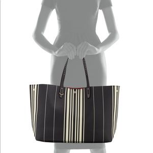 Tory Burch “Kerrington” striped square tote bag